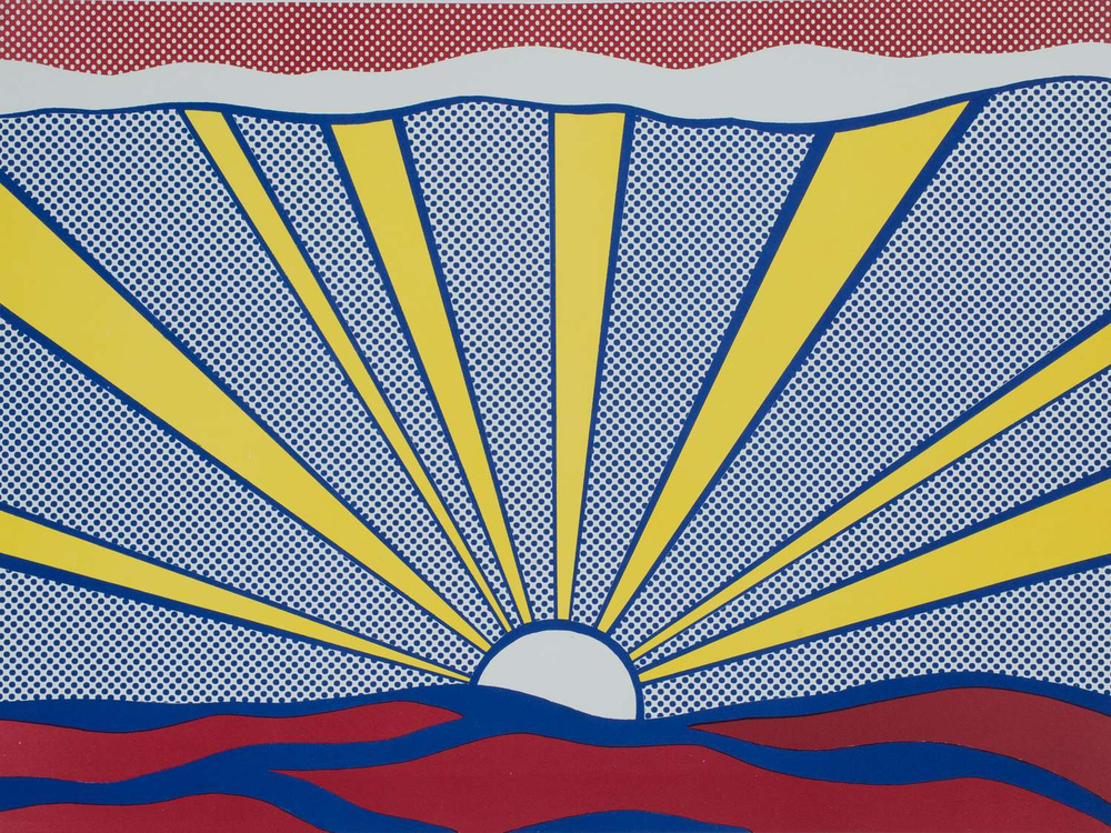 Roy Lichtenstein, Sunset, 1964, Offsetlithografie in 3 Farben auf Karton, 46,5 x 61,5 cm, Wilhelm-Hack-Museum, Ludwigshafen
