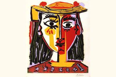Umfangreicher Bestand an Druckgraphik im mpk: Pablo Picassos Linolschnitt „Portrait de femme au chapeau“ von 1962 
