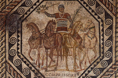 Wagenlenker-Mosaik um 250 n. Chr.