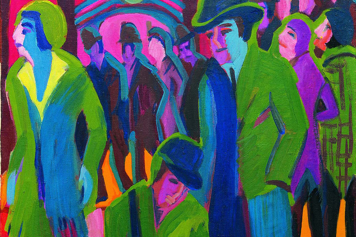 Ernst Ludwig Kirchner Straße mit Passanten bei Nachtbeleuchtung, 1926/27 Öl auf Leinwand 90,3 x 70,4 cm Museum Frieder Burda, Baden-Baden