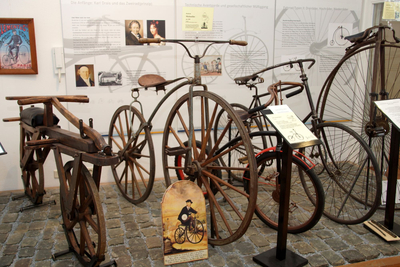 Das Museum zeigt Fahrräder des Herstellers Drais & Co.