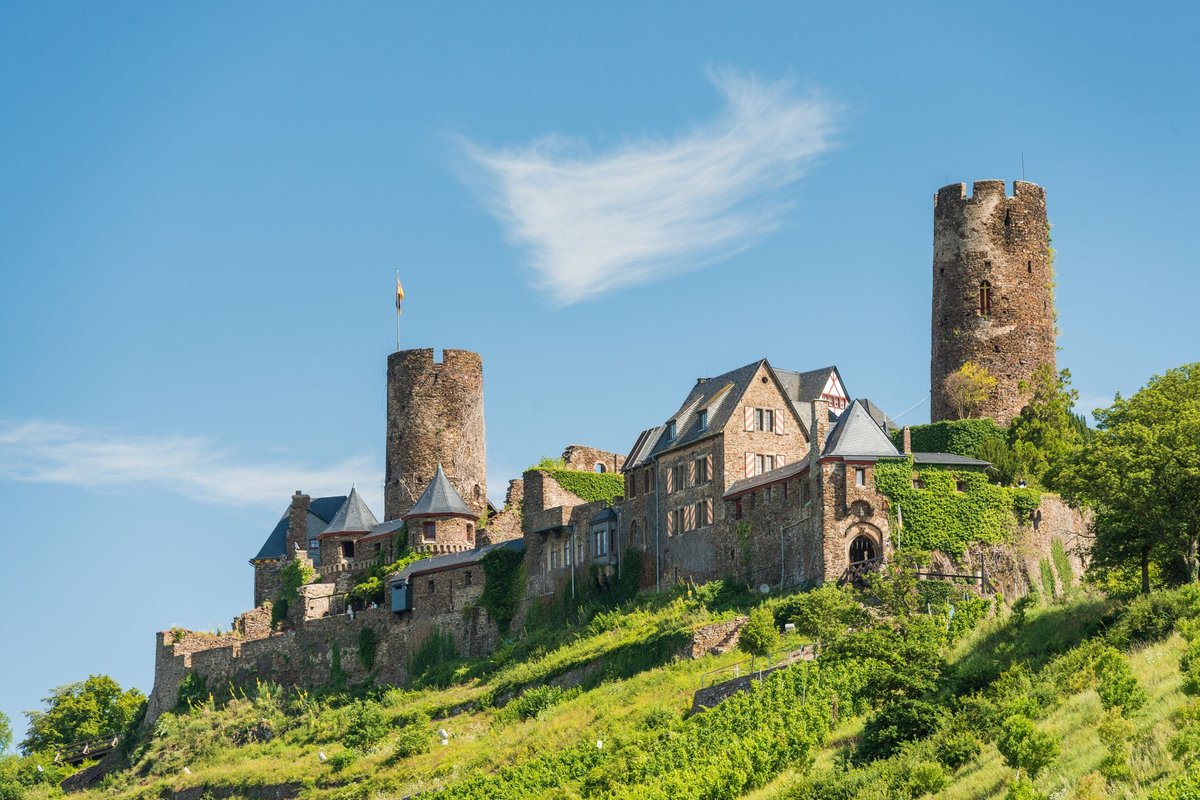 Burg Thurant, umgeben von Weinreben
